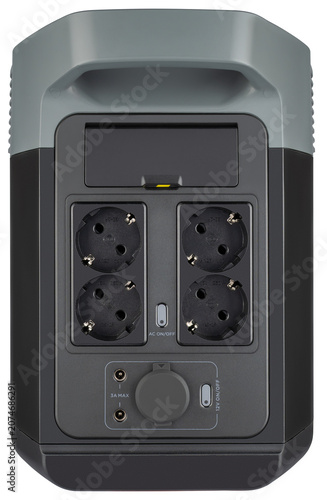 High-tech backup power supply system for home and office close-up view.