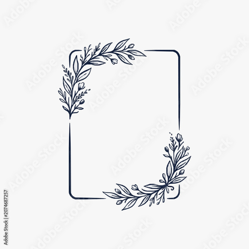 Minimalist line art illustration of a potted plant.