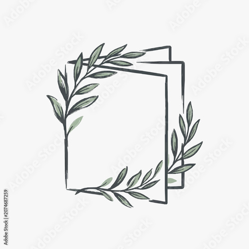 Minimalist line art illustration of a potted plant.