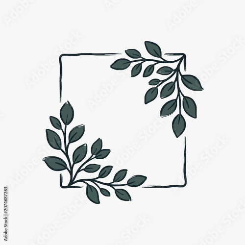 Minimalist line art illustration of a potted plant.