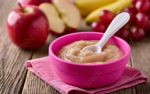 baby fruit food in bowl