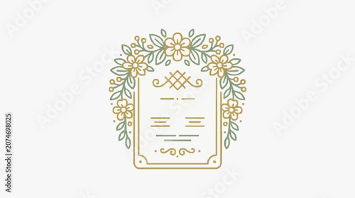 Canvas-taulu Elegant vintage wedding invitation template design.