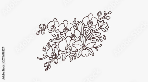 Intricate black and white floral design illustration.