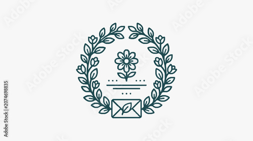 Intricate black and white floral design illustration.