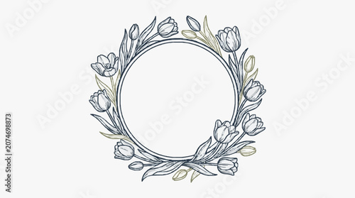 Intricate black and white floral design illustration.
