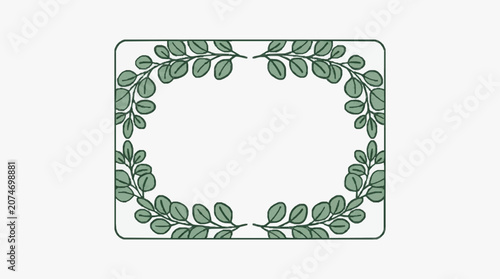 Intricate black and white floral frame design.