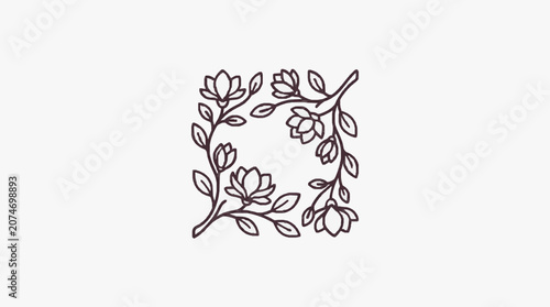 Intricate black and white floral illustration design.