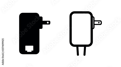 Εκτύπωση καμβά Ethernet Powerline Adapter and PoE Injector Icon Set