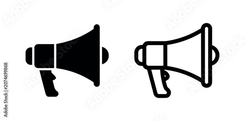 Tableau sur toile Megaphone or bullhorn icons, solid and outlined