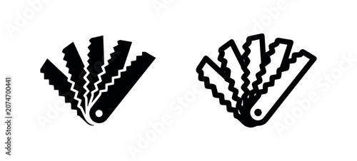 Foto Feeler gauge or thickness gauge icon in filled and outline style