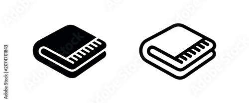 Tableau sur toile Folded Blanket or Towel Icon in Solid and Outline Style