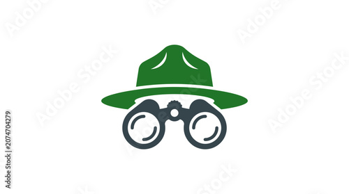 Принти на полотні Green Hat and Round Glasses Combination.