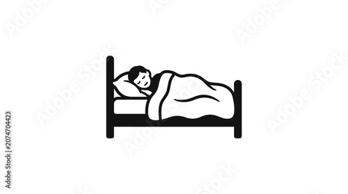 Tableau sur toile Person Sleeping in a Bed Frame.