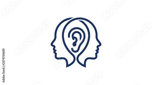 Fotografie Two Heads with Ear Connection.