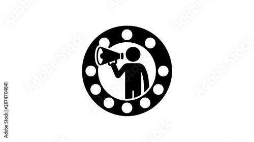 Canvastavla Person holding a megaphone icon.