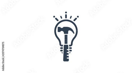 Konstfotografi Light Bulb with Hammer Inside.