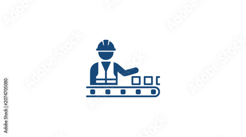Canvastavla Industrial worker in a hard hat.