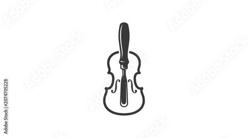 Obraz na płótnie Violin instrument with bow on top.