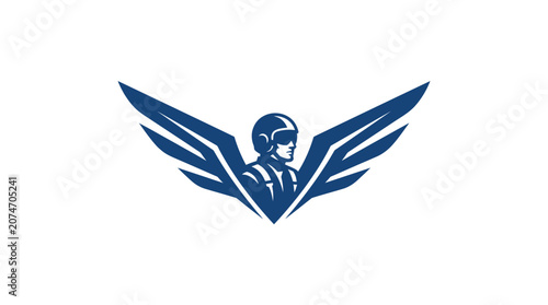 Fotografie Blue winged pilot logo symbol.