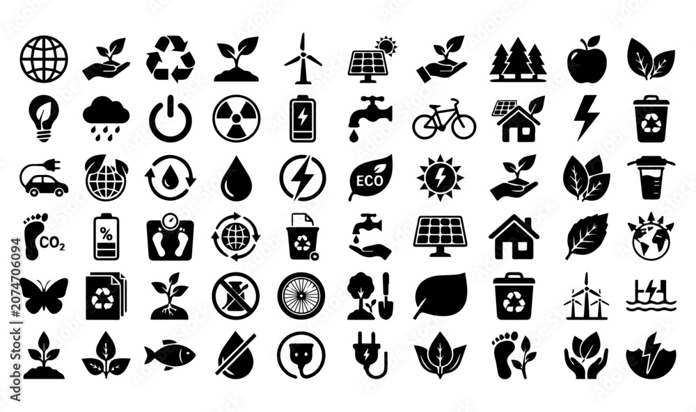 Fototapeta premium Professional Global Warming Prevention and Corporate Sustainability Emblems