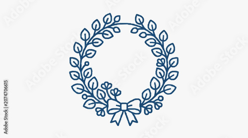 Intricate floral wreath design illustration vector.