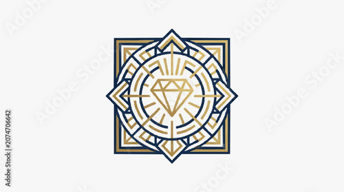 Intricate geometric mandala design with floral elements.