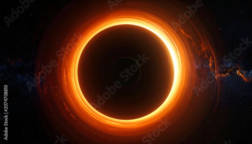 Stunning Visual Representation of a Black Hole with Accretion Disk.