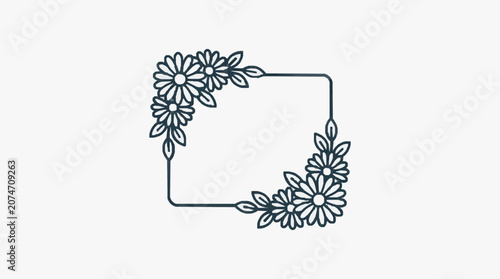 Minimalist line art illustration of two bluebell flowers.