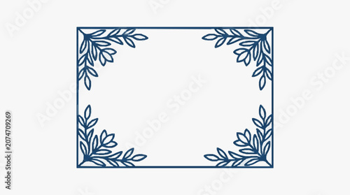 Minimalist line art illustration of tropical palm leaves.