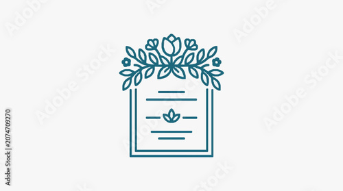 Minimalist line art recycling symbol icon.