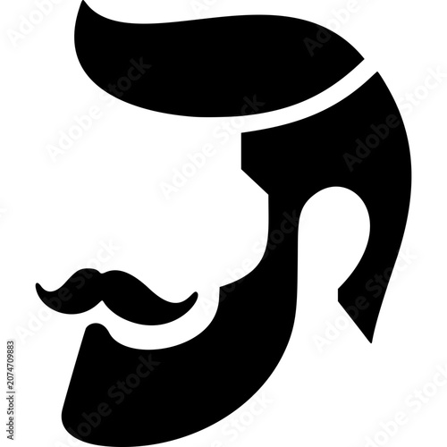 Side Beard Icon Vector