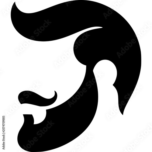 Side Beard Icon Vector