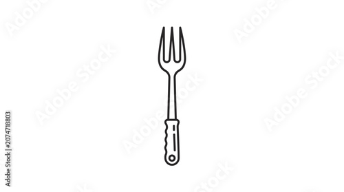 Fotografie A single fork with handle.