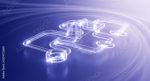 Abstract Blue Digital Data Network Background for Technology and Blockchain Connectivity Concepts