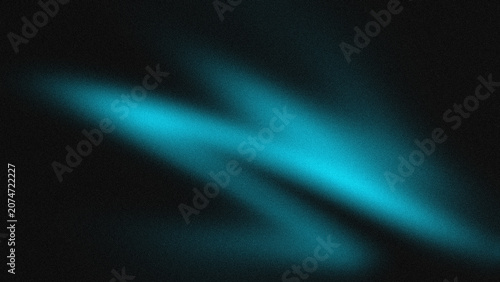 Tableau sur toile Abstract black background with vibrant cyan blue neon light wave and grain textu