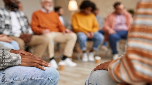 Diverse group in therapeutic circle
