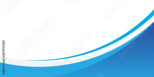 Blue and Cyan Layered Wave Swoosh on White Canvas abstract vector