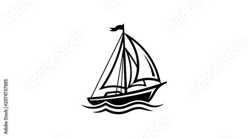 Fotografija Sailing boat on the water surface.