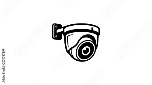 Fotografi Security camera with lens and mount.