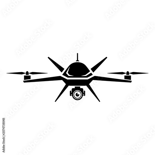Bild auf Leinwand Drone with camera attached underneath flying.