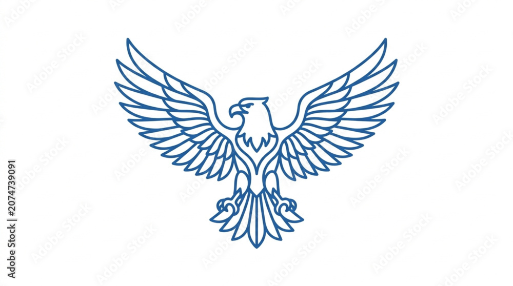 Fototapeta premium Stylized Eagle Illustration with Wings Spread Wide.