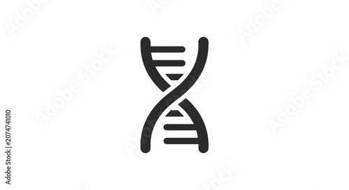 Minimalist representation of DNA double helix against a bright white background