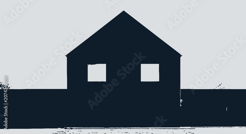 Minimalist Silhouette of a House: Architectural Form and Abstract Visual Concept