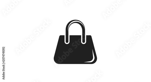 Minimalist Silhouette of a Handbag in Black and White, Simple and Elegant Design