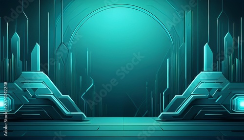teal minimalistic tech background