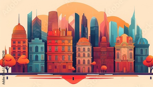 they are buildings isolated in the background