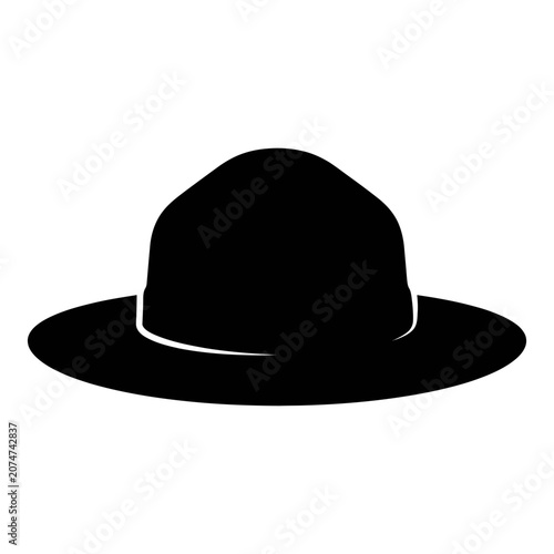 Φωτογραφία Black fedora hat, mens fashion accessory, headwear icon, flat design