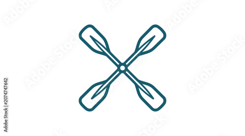 Crossed Oars Icon for Kayaking and Rowing Water Sports