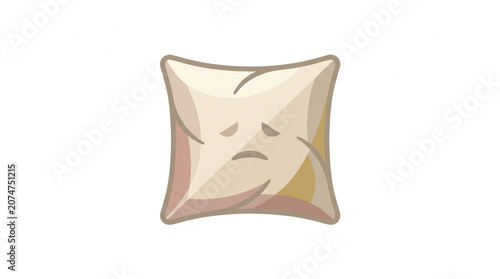 Fotografia Sad cartoon pillow with a distressed face.