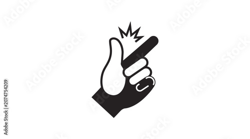 Hand clicking fingers snapping gesture icon